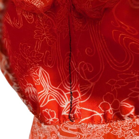 Vintage Mei Jan Of Hawaii Womens Size 10 Orange Aloha Tropical S/S Pocket Dress - Picture 8 of 12